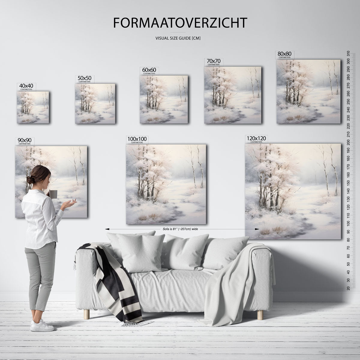 Winterlandschap met bomen Poster