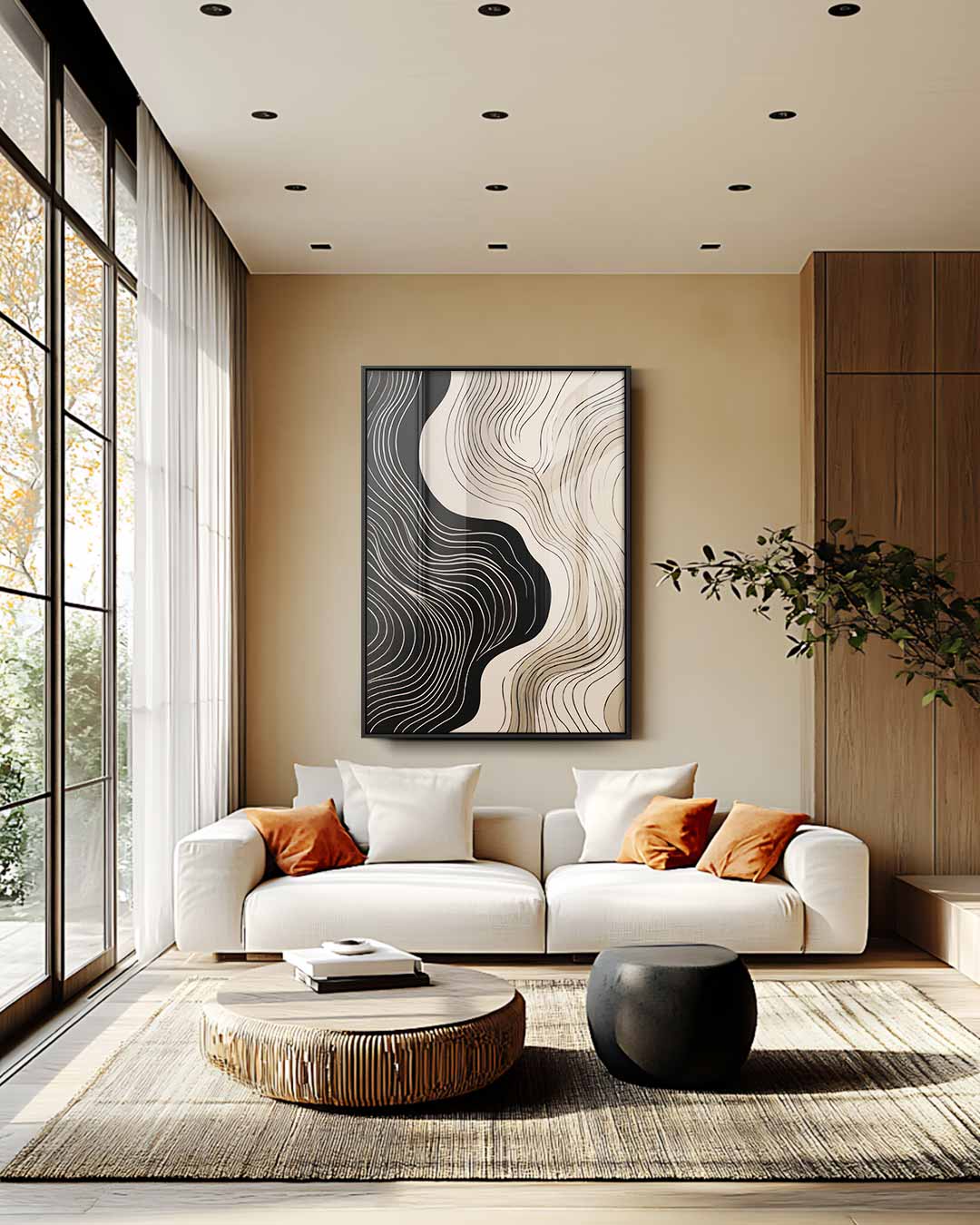 Zacht Golvende Lijnen Kunstwerk-canvas-dibond-plexiglas-wanddecoratie-WallArtistic