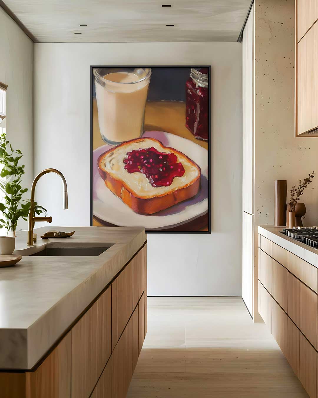 Ontbijtmoment met Jam Kunstwerk-canvas-dibond-plexiglas-wanddecoratie-WallArtistic