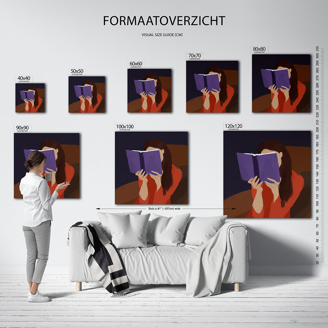 Lezende vrouw Kunstwerk