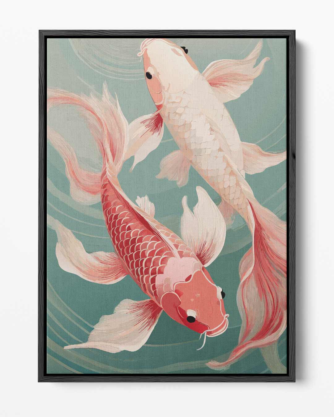 Koi Vissen in Beweging Kunstwerk-canvas-dibond-plexiglas-wanddecoratie-WallArtistic