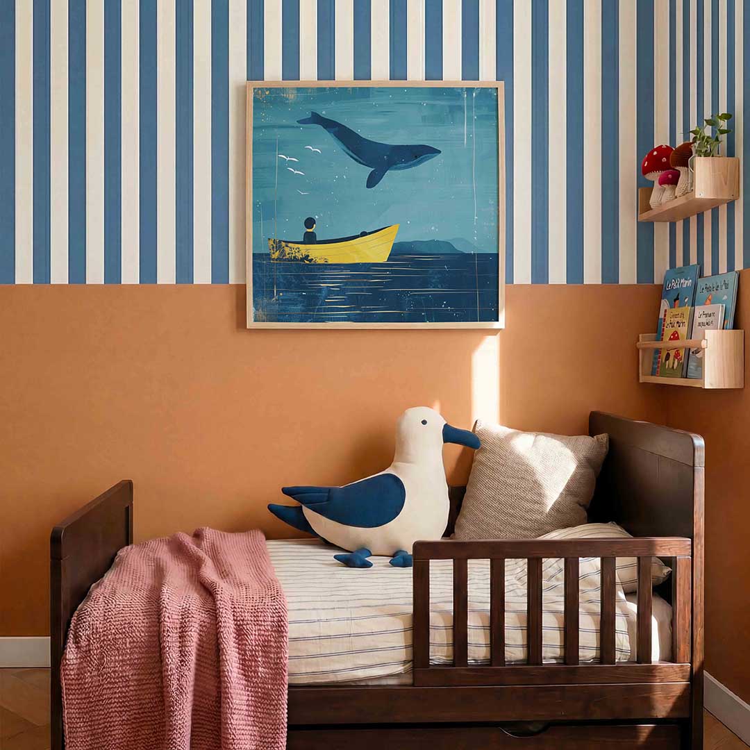 Walvis en boot Poster