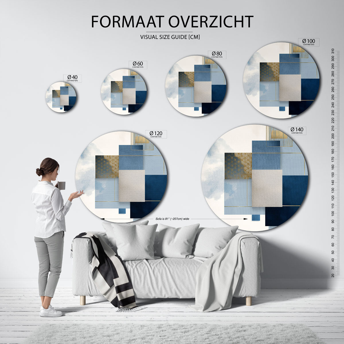Geometrische vormen Muurcirkel