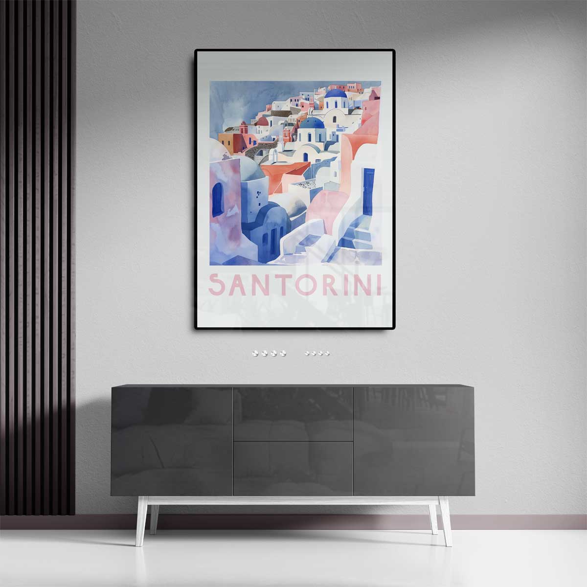 Santorini Droomlandschap Kunstwerk-canvas-dibond-plexiglas-wanddecoratie-WallArtistic