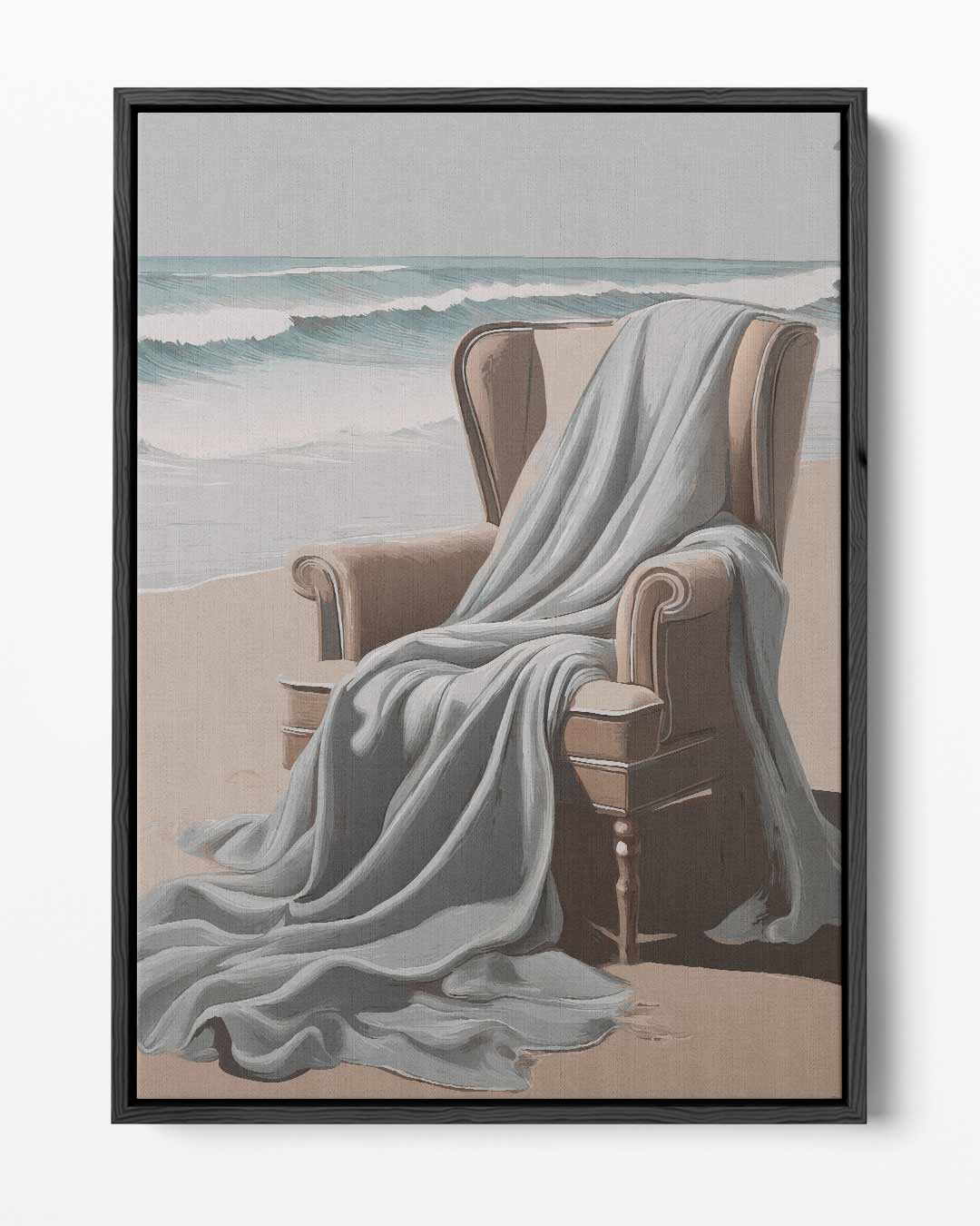 Strandstoel met Zilte Bries Kunstwerk-canvas-dibond-plexiglas-wanddecoratie-WallArtistic
