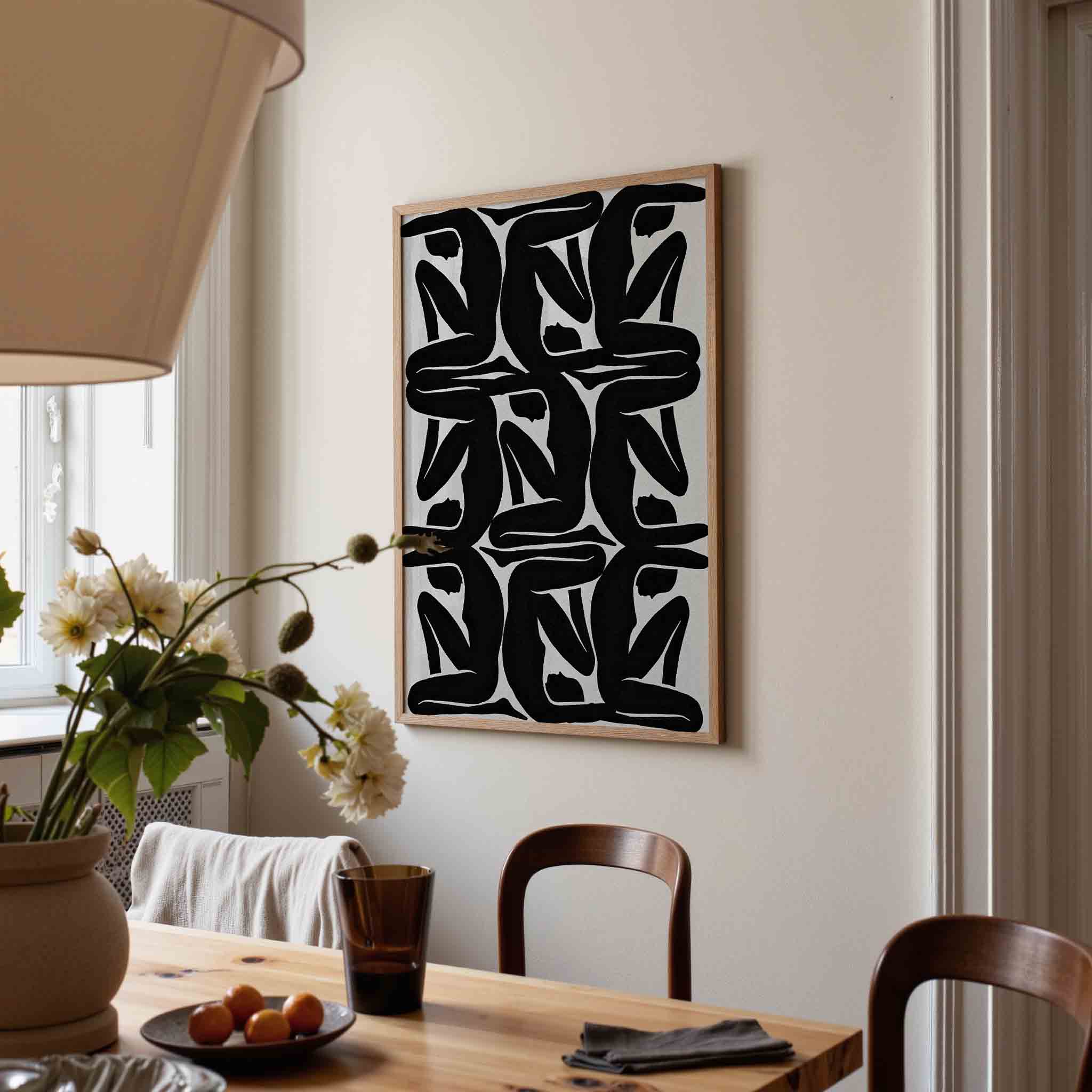 Zwarte silhouetten Poster