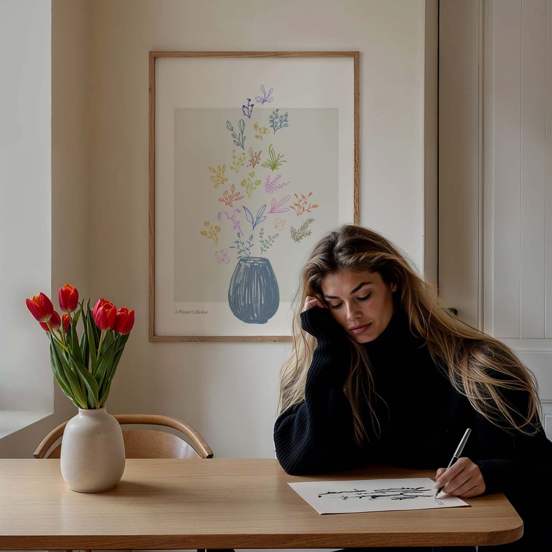 Bloemenpracht Illustratie Poster-WallArtistic