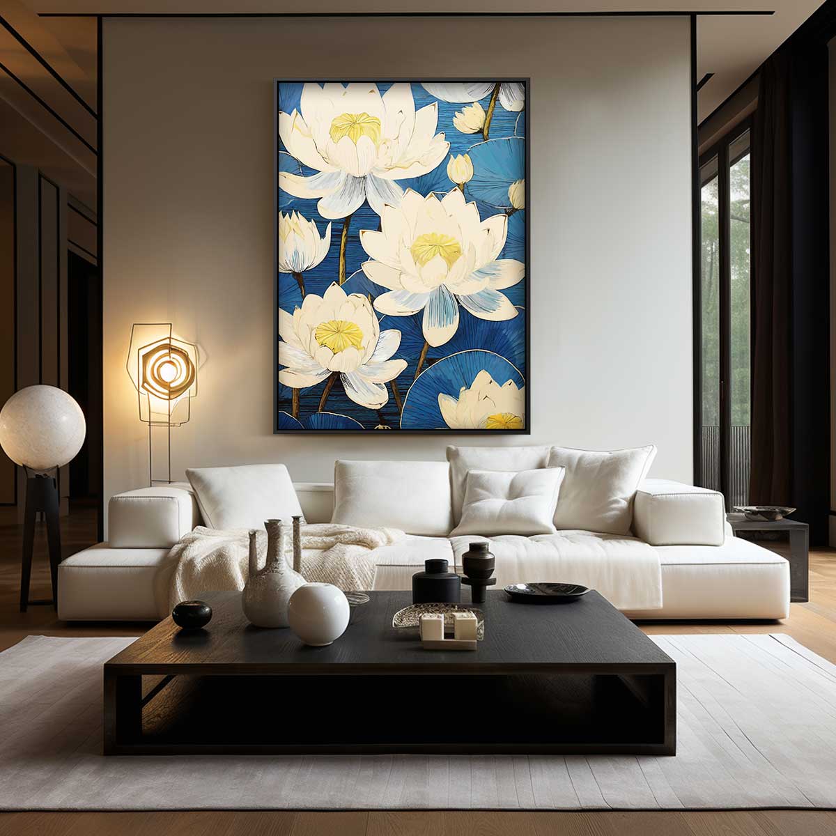 Droomachtige Waterlelies Kunstwerk-canvas-dibond-plexiglas-wanddecoratie-WallArtistic