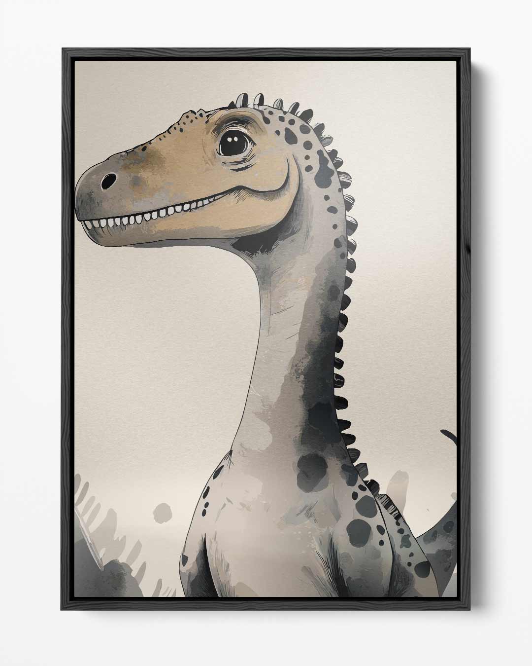 Vriendelijke Dino voor Kinderkamers Kunstwerk-canvas-dibond-plexiglas-wanddecoratie-WallArtistic