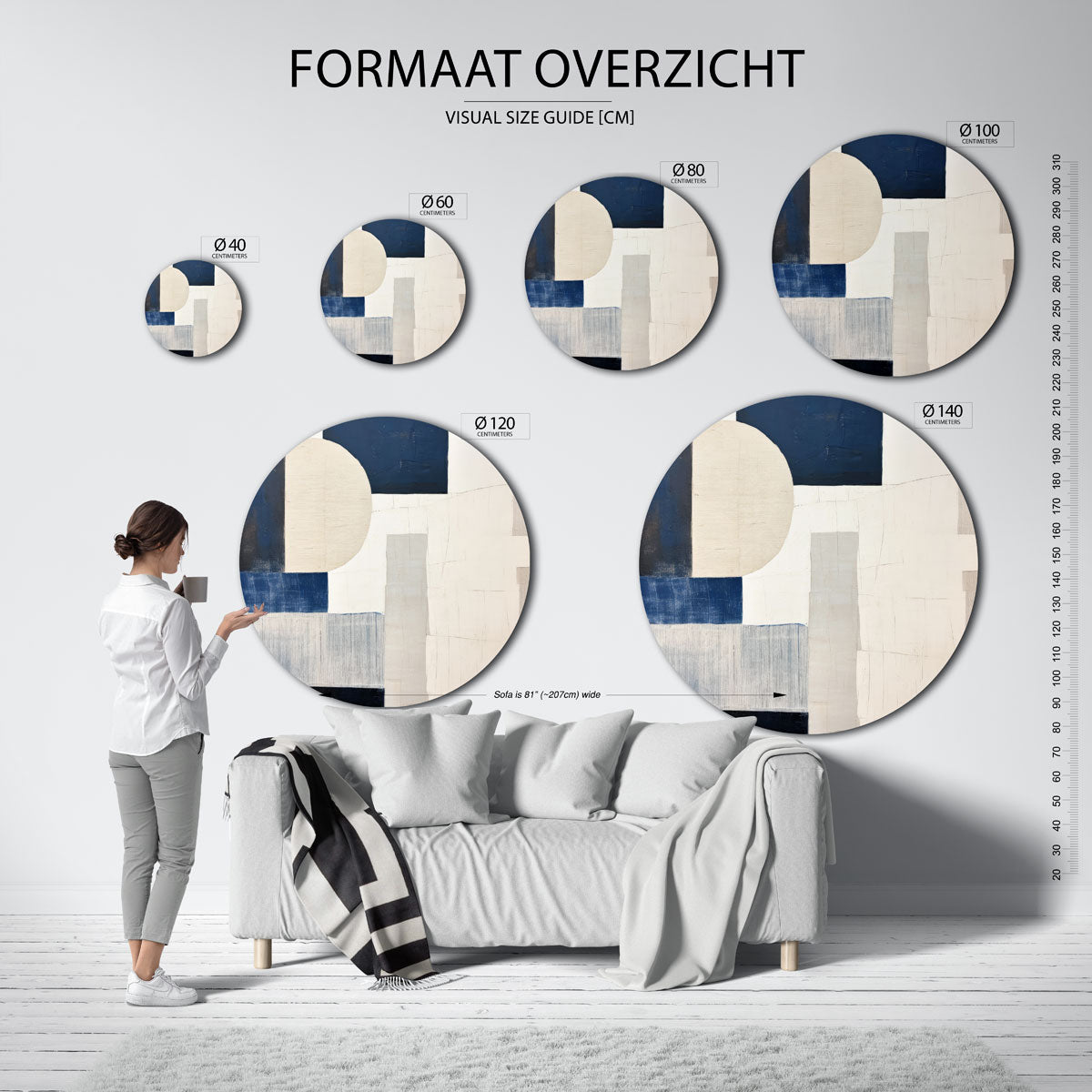 Abstracte vormen Muurcirkel