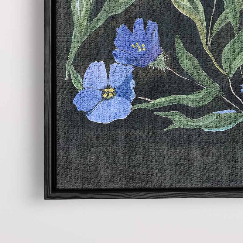 Blauw Bloemenfeest Kunstwerk-canvas-dibond-plexiglas-wanddecoratie-WallArtistic