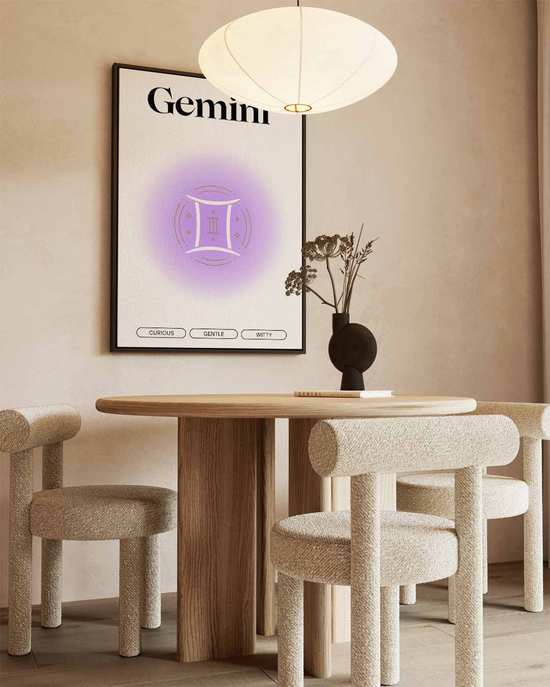 Tweelingen Sterrenbeeld Illustratie Kunstwerk-canvas-dibond-plexiglas-wanddecoratie-WallArtistic