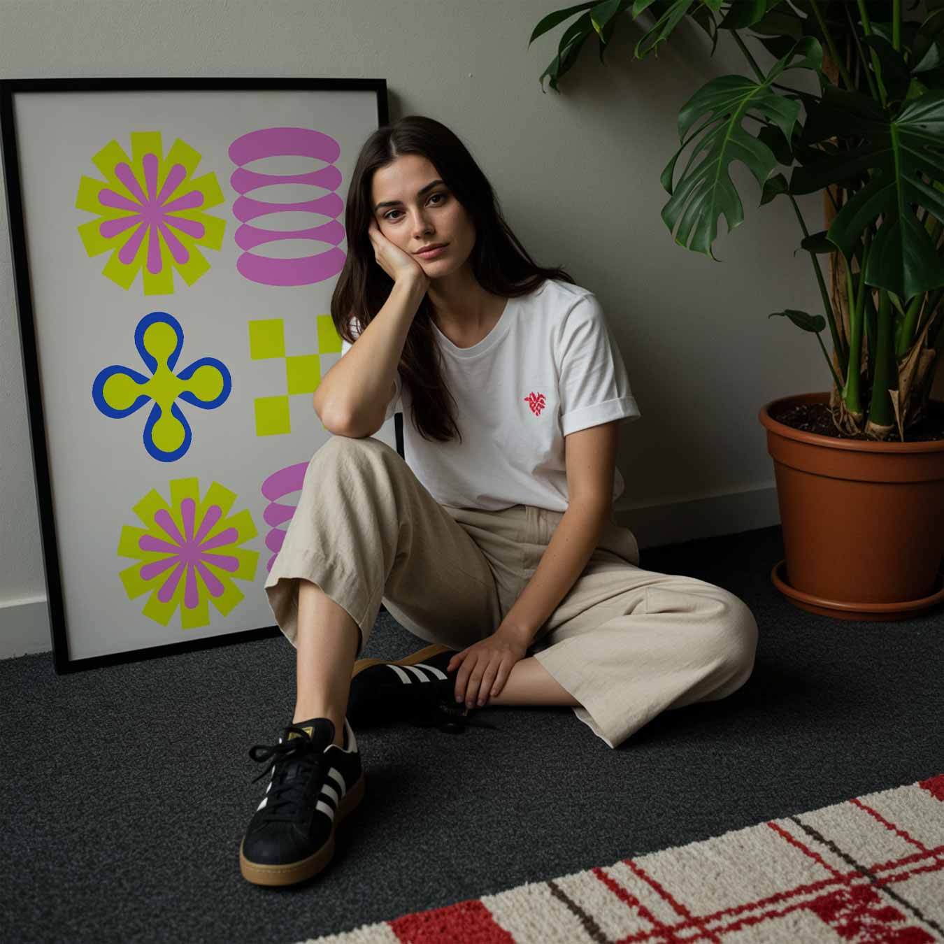 Retro Bloemenmix Poster