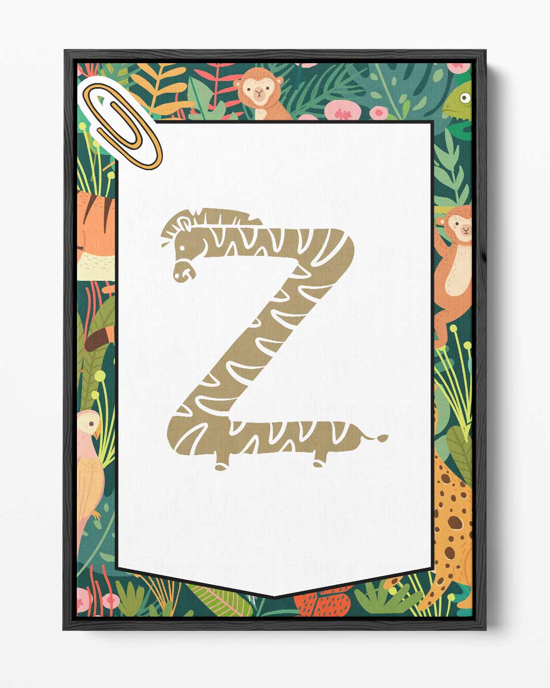 Letter Z Giraffe Jungle Print Kunstwerk-canvas-dibond-plexiglas-wanddecoratie-WallArtistic