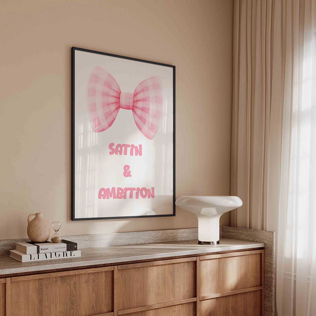 Roze strik en tekst Poster
