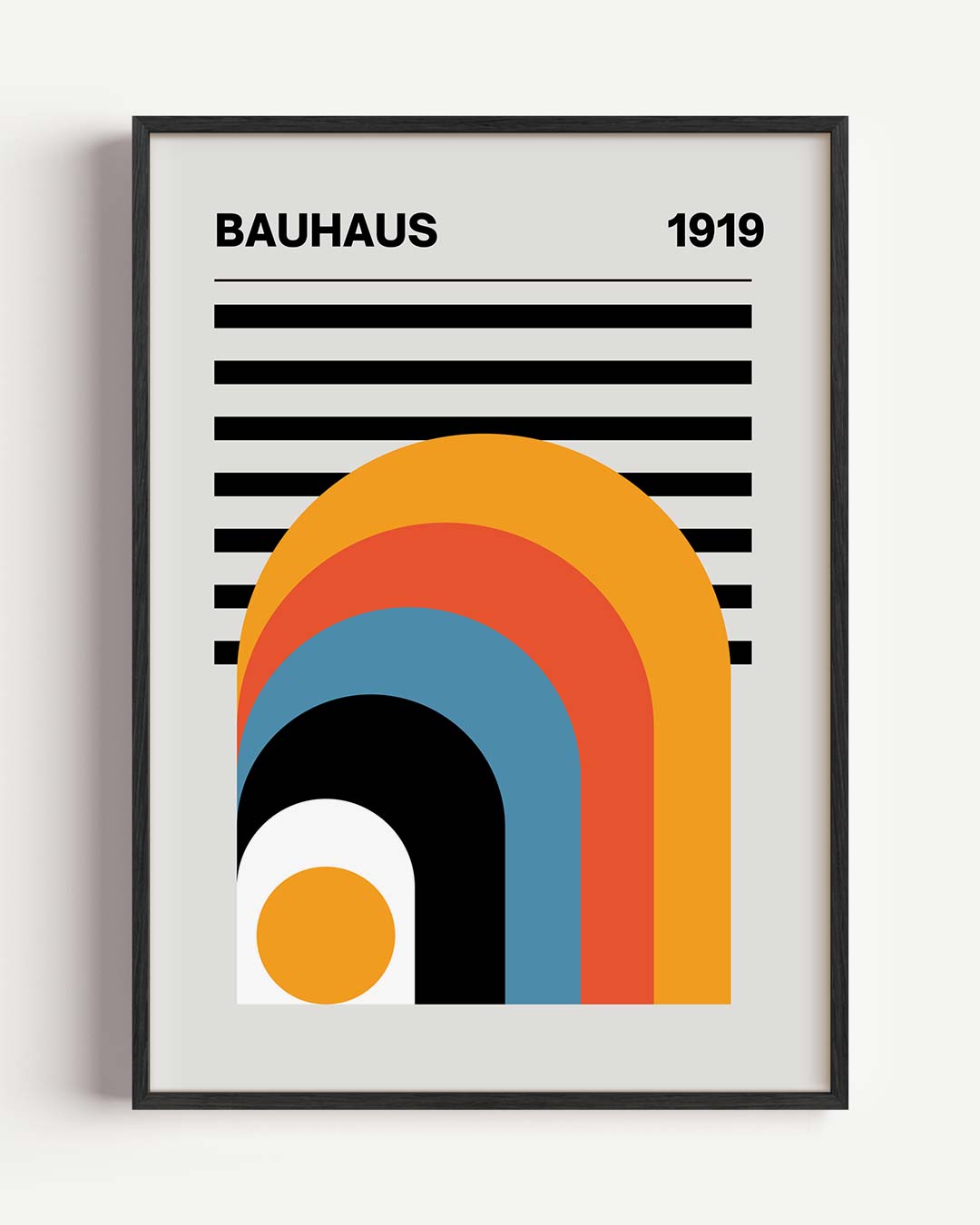 Stijlvolle Bauhaus Retro Regenboog Poster