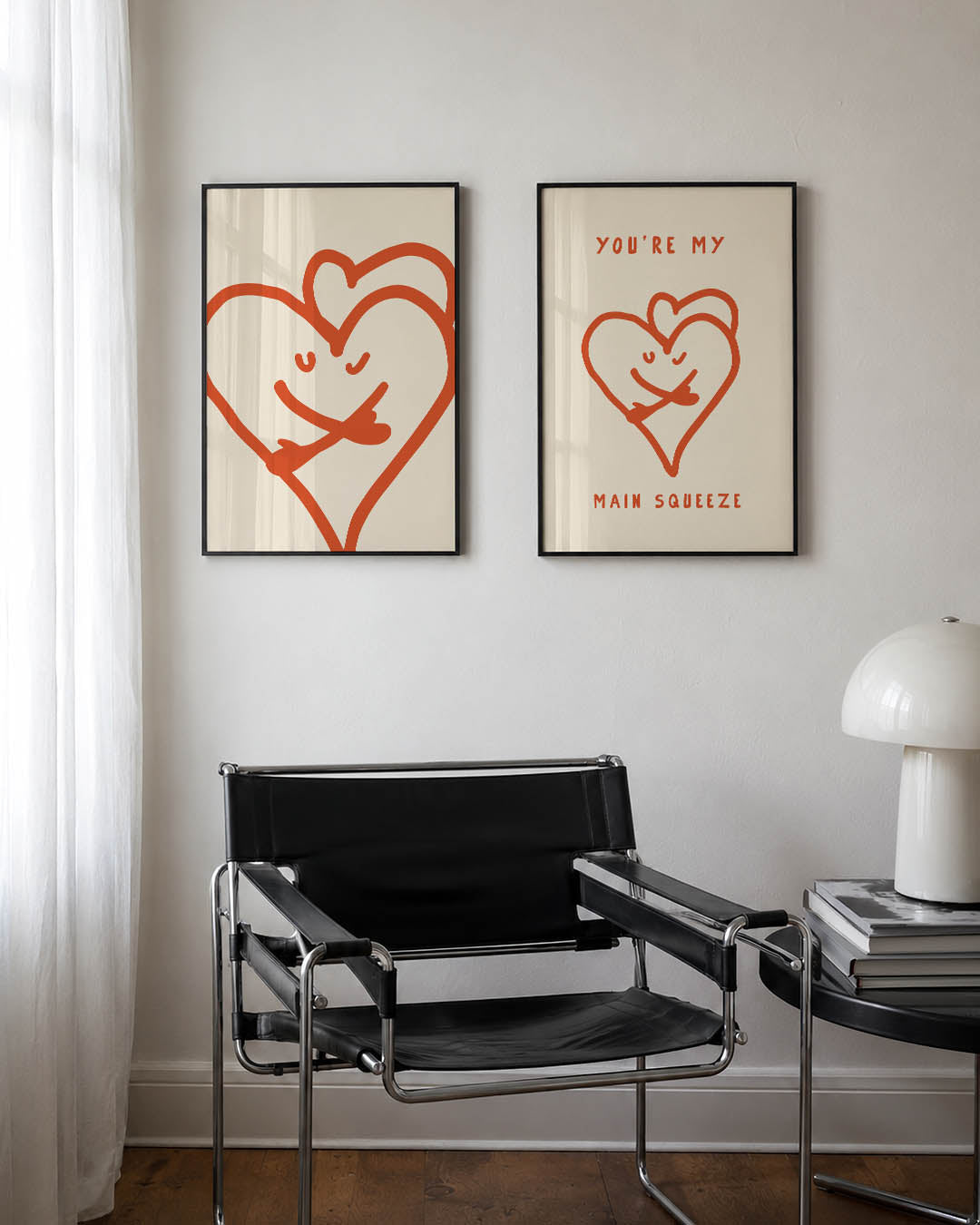 Speelse lijnhart Posterset