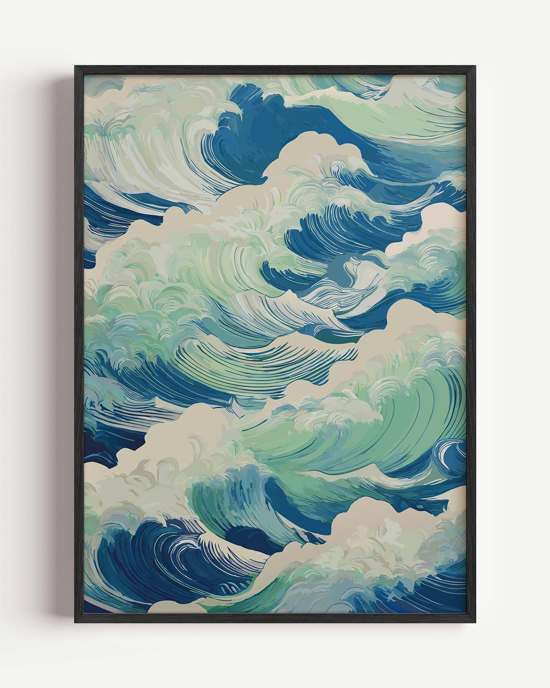 Golven van Serene Blauwheid Poster