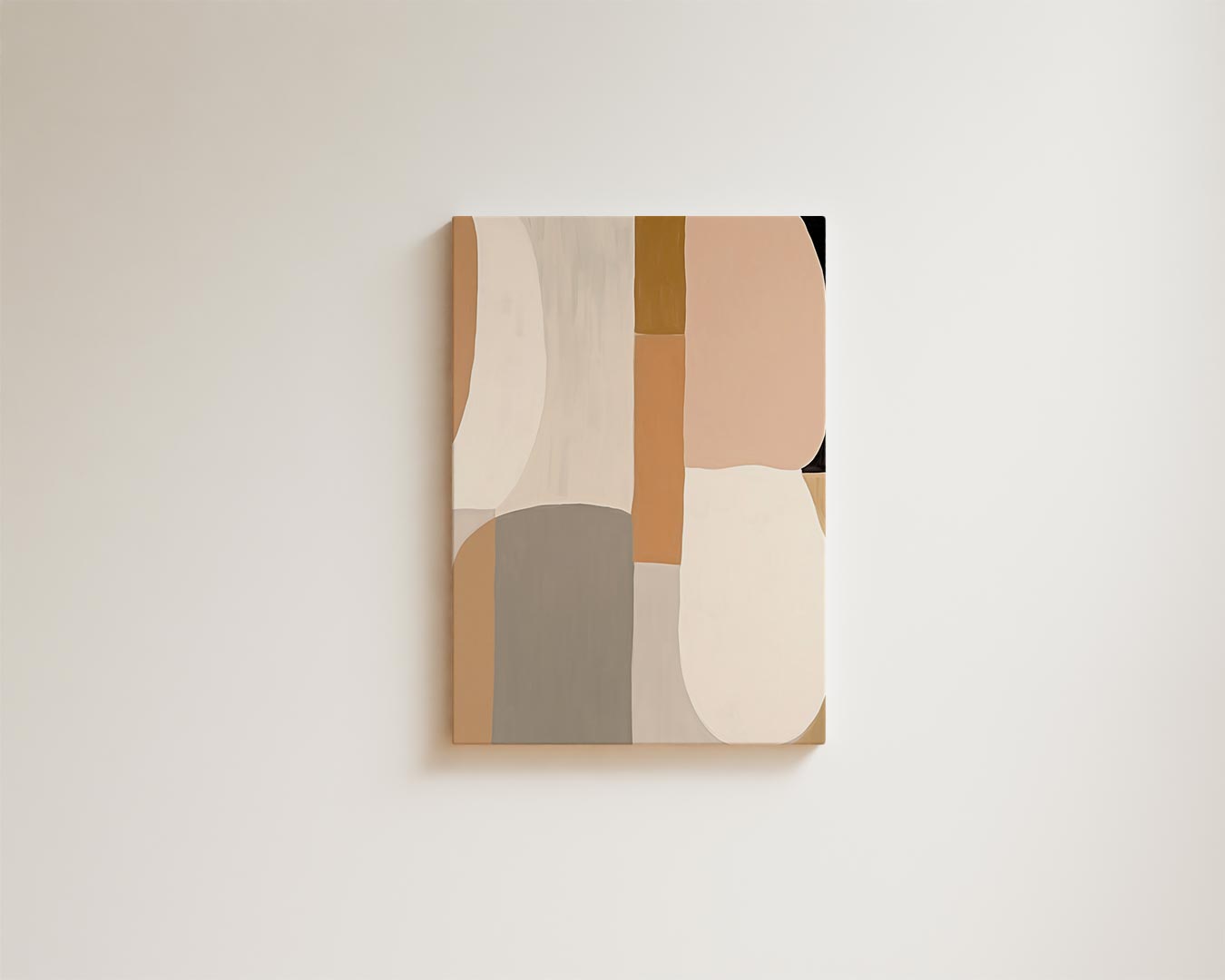 Zachte Aardetinten Abstractie Kunstwerk-canvas-dibond-plexiglas-wanddecoratie-WallArtistic
