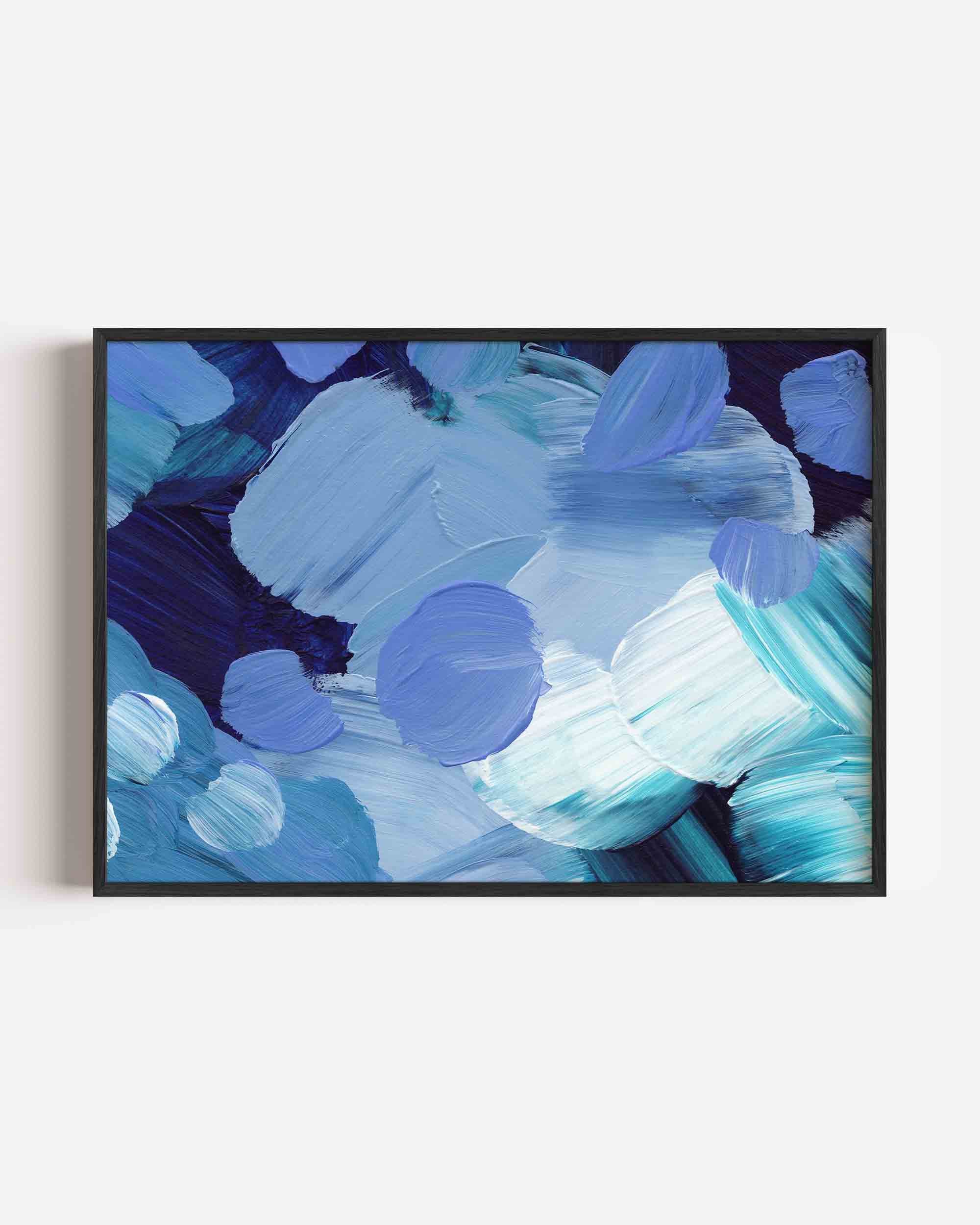 Abstracte blauwe vormen Poster