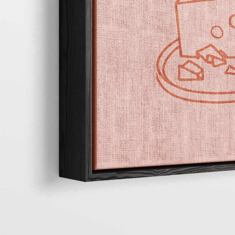 Ontbijt in Lijntekeningen Kunstwerk-canvas-dibond-plexiglas-wanddecoratie-WallArtistic