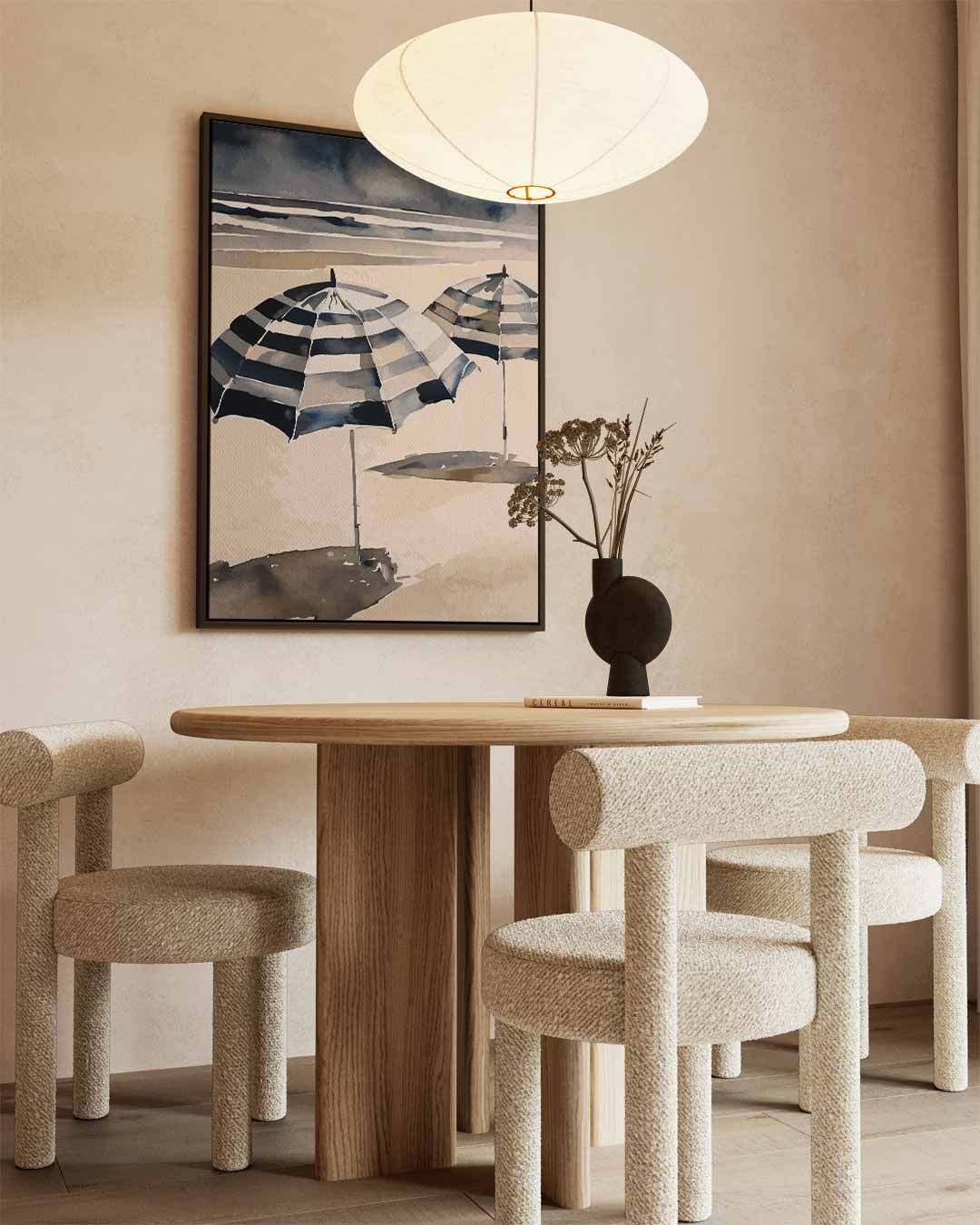 Strandparaplu Paradijs Kunstwerk-canvas-dibond-plexiglas-wanddecoratie-WallArtistic