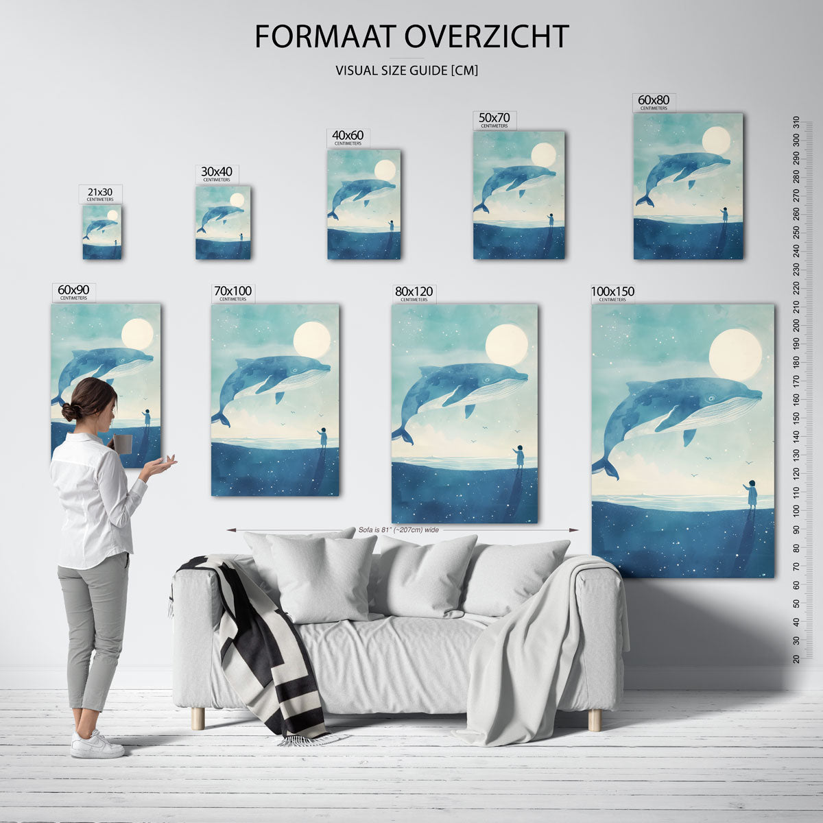 Walvis en kind Poster