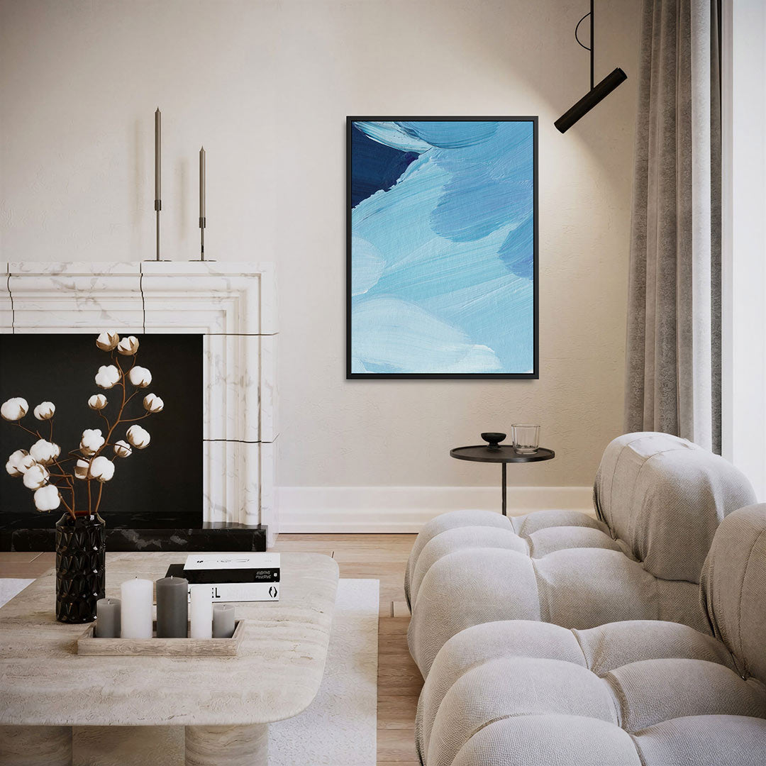 Vloeiende blauwe bewegingen Kunstwerk