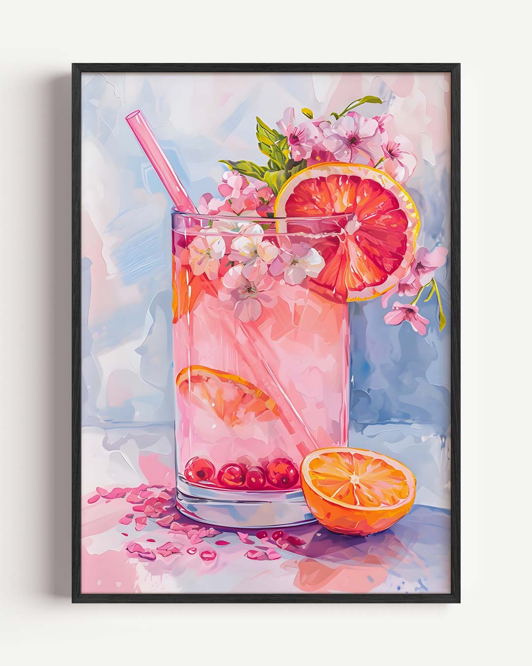 Zomerse Bloemen Cocktail Poster