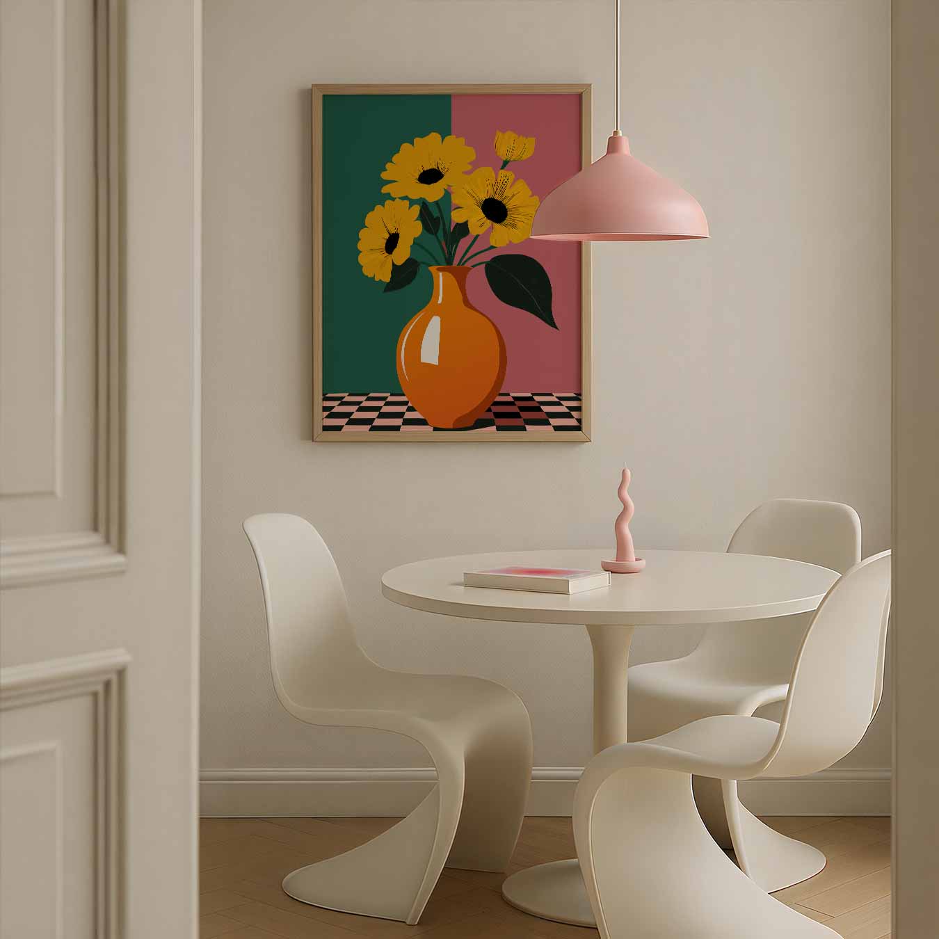 Bloemenpracht in Oranje Vaas Poster