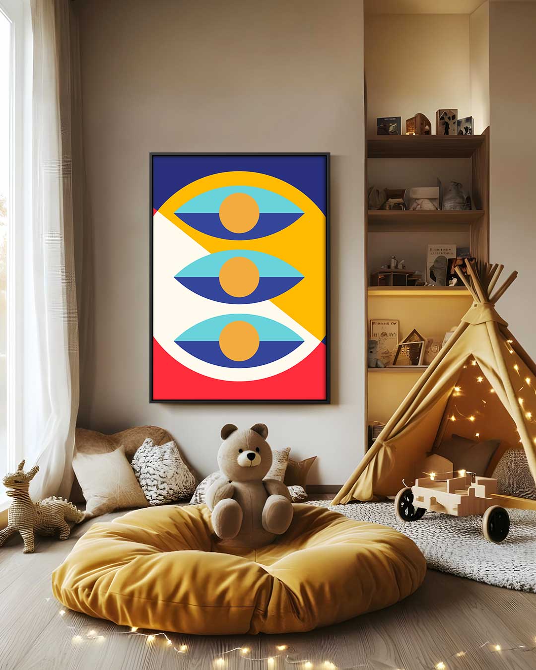 Kleurrijke Geometrie Kunstwerk-canvas-dibond-plexiglas-wanddecoratie-WallArtistic