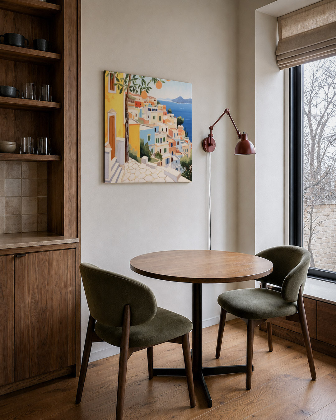 Zonnige kuststad Kunstwerk