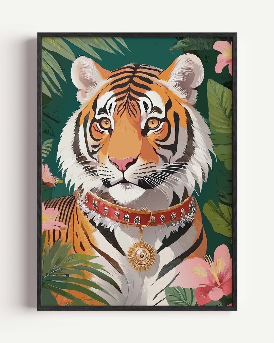 Elegante Tijger in Tropisch Paradijs Poster