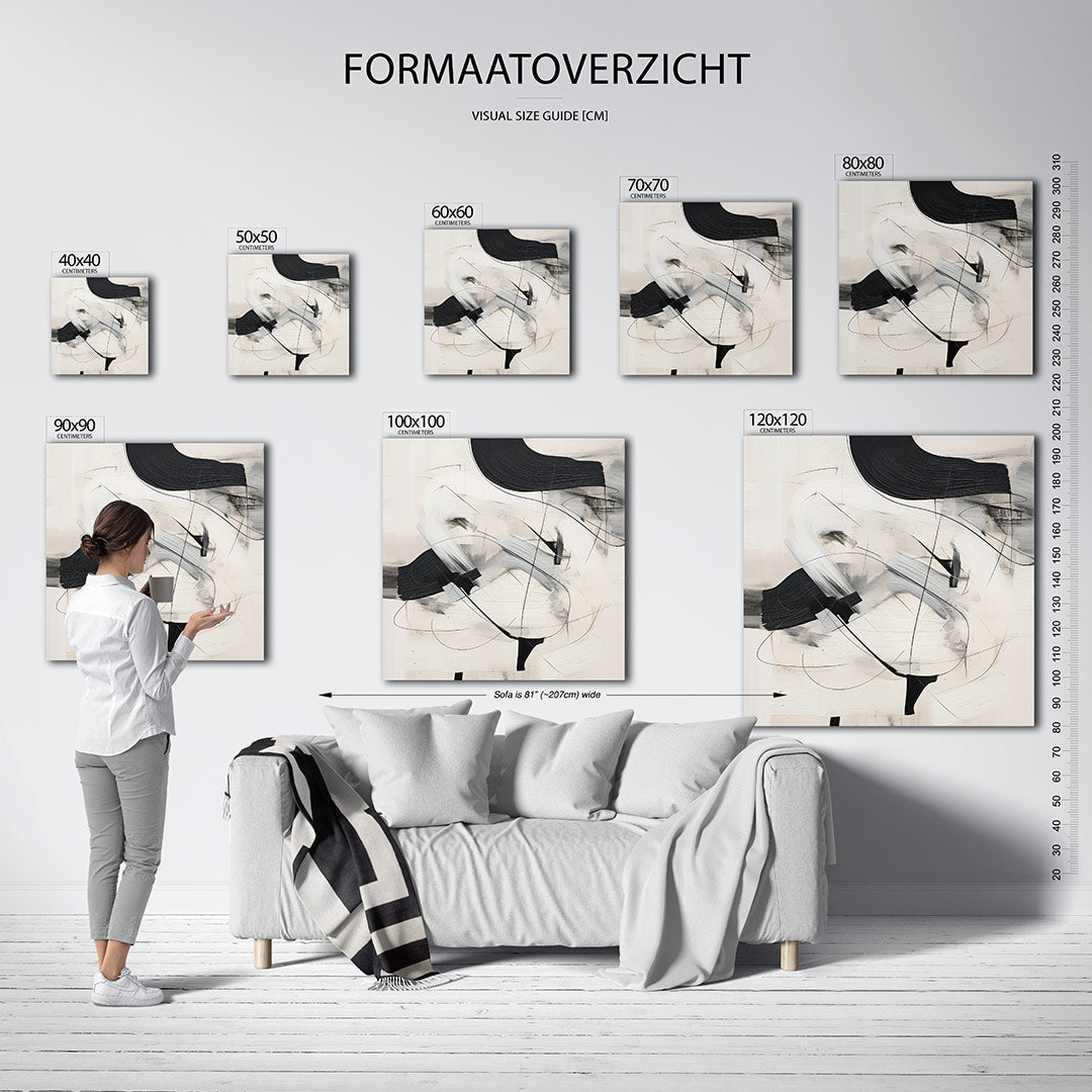 Dynamische lijnen compositie Kunstwerk