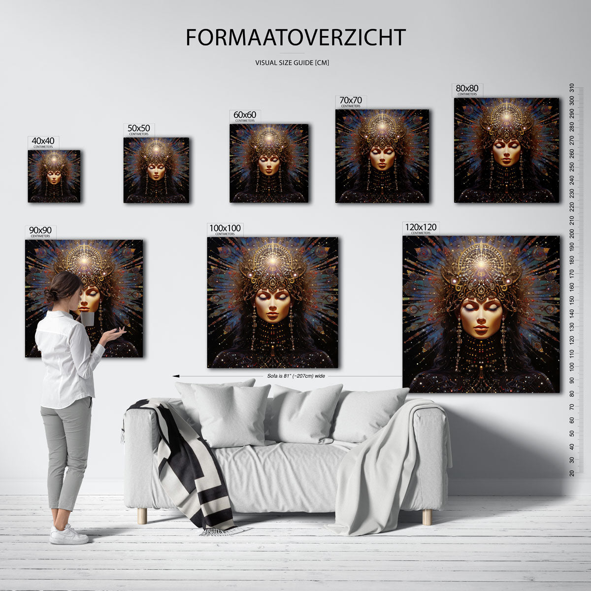 Vrouw met sierlijke kroon Poster