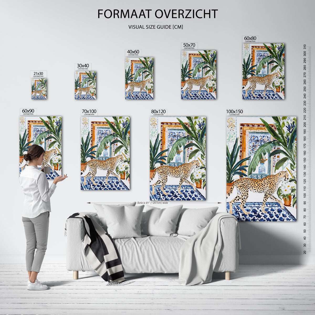 Luipaard en planten Poster