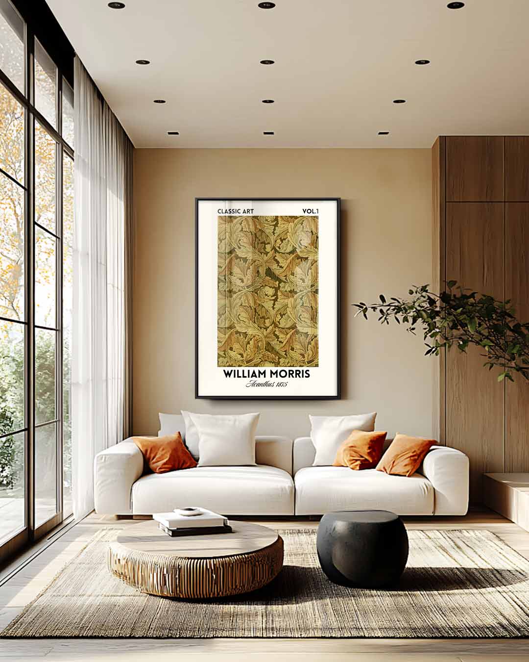 Klassieke Bladmotieven van William Morris Kunstwerk-canvas-dibond-plexiglas-wanddecoratie-WallArtistic