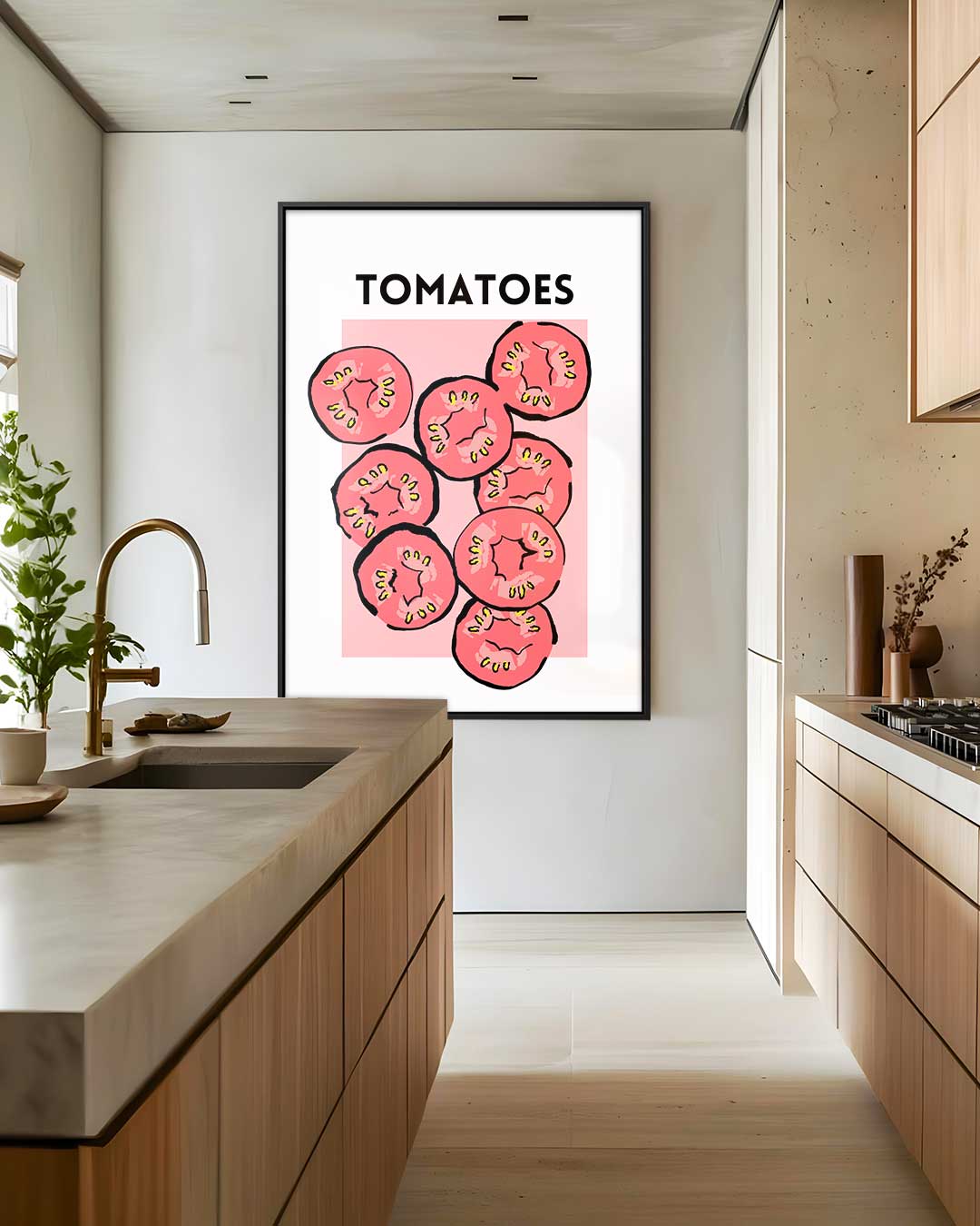 Speelse Tomaten Print Kunstwerk-canvas-dibond-plexiglas-wanddecoratie-WallArtistic