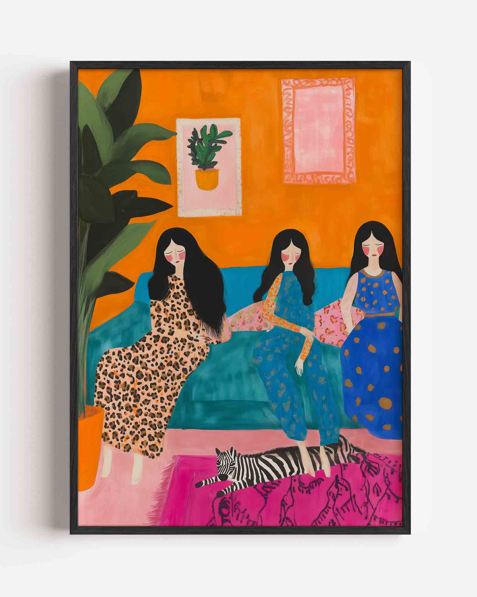 Drie vrouwen en plant Poster