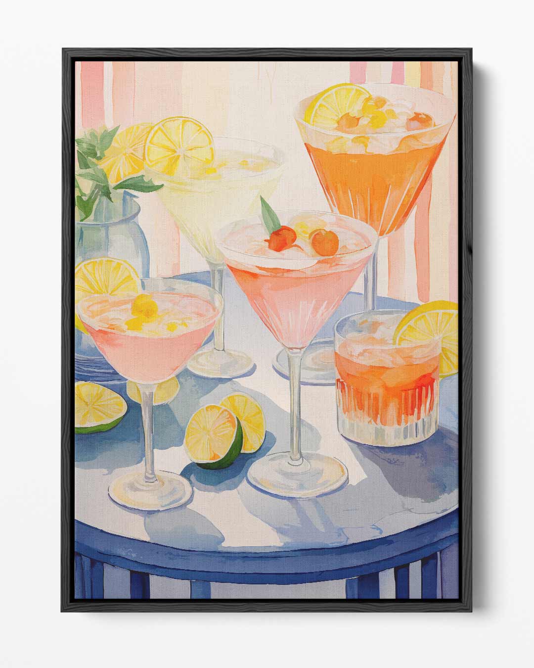 Kleurrijke Cocktails op Canvas Kunstwerk-canvas-dibond-plexiglas-wanddecoratie-WallArtistic
