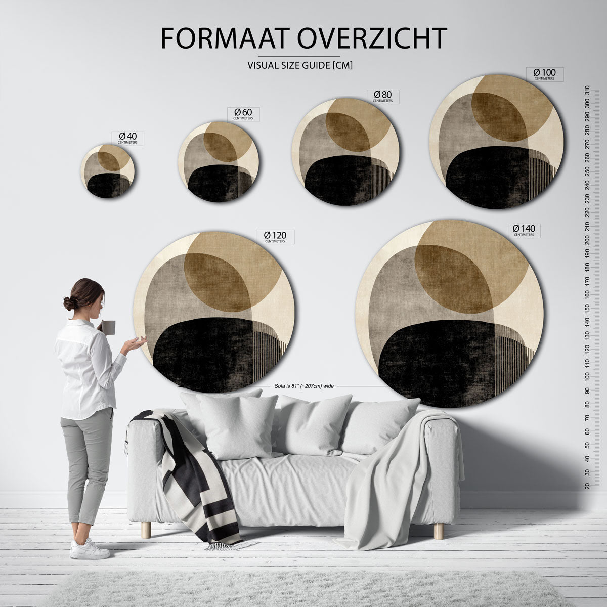 Abstracte vormen Muurcirkel