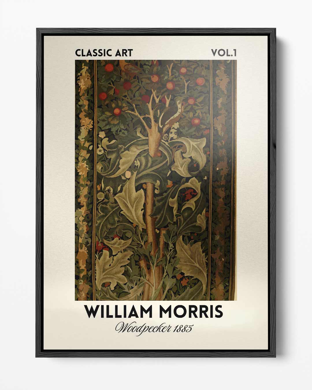 Klassieke Kunst: William Morris Woodpecker 1885 Kunstwerk-canvas-dibond-plexiglas-wanddecoratie-WallArtistic