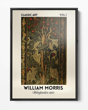 Klassieke Kunst: William Morris Woodpecker 1885 Kunstwerk-canvas-dibond-plexiglas-wanddecoratie-WallArtistic