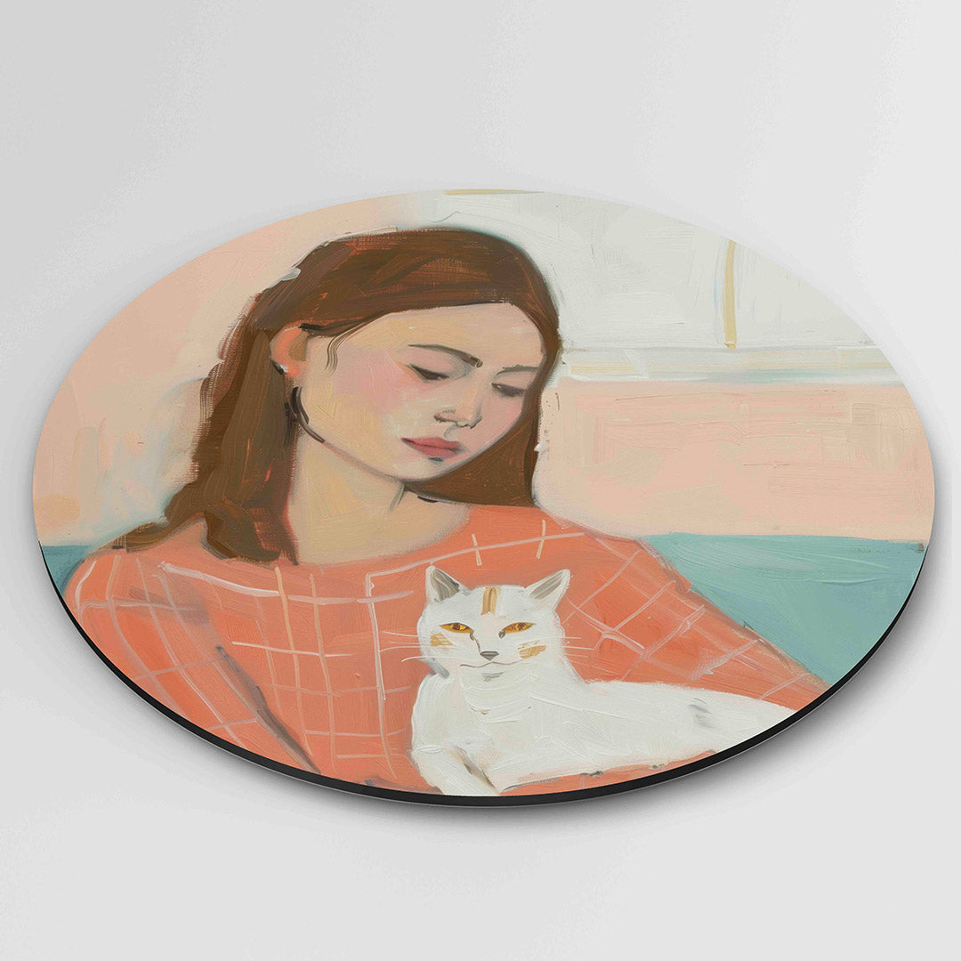Vrouw met kat Muurcirkel