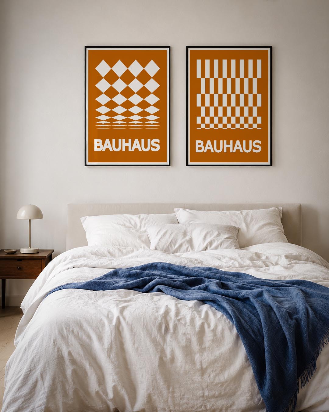 Diamantpatroon en typografie Posterset