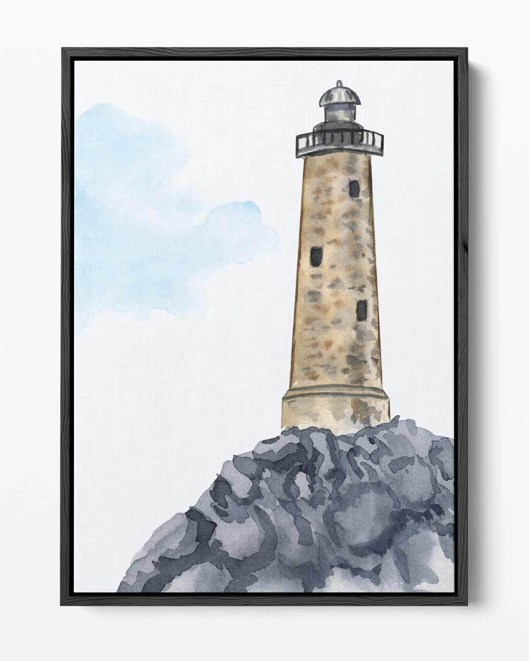 Vuurtoren op de rotst Kunstwerk-canvas-dibond-plexiglas-wanddecoratie-WallArtistic