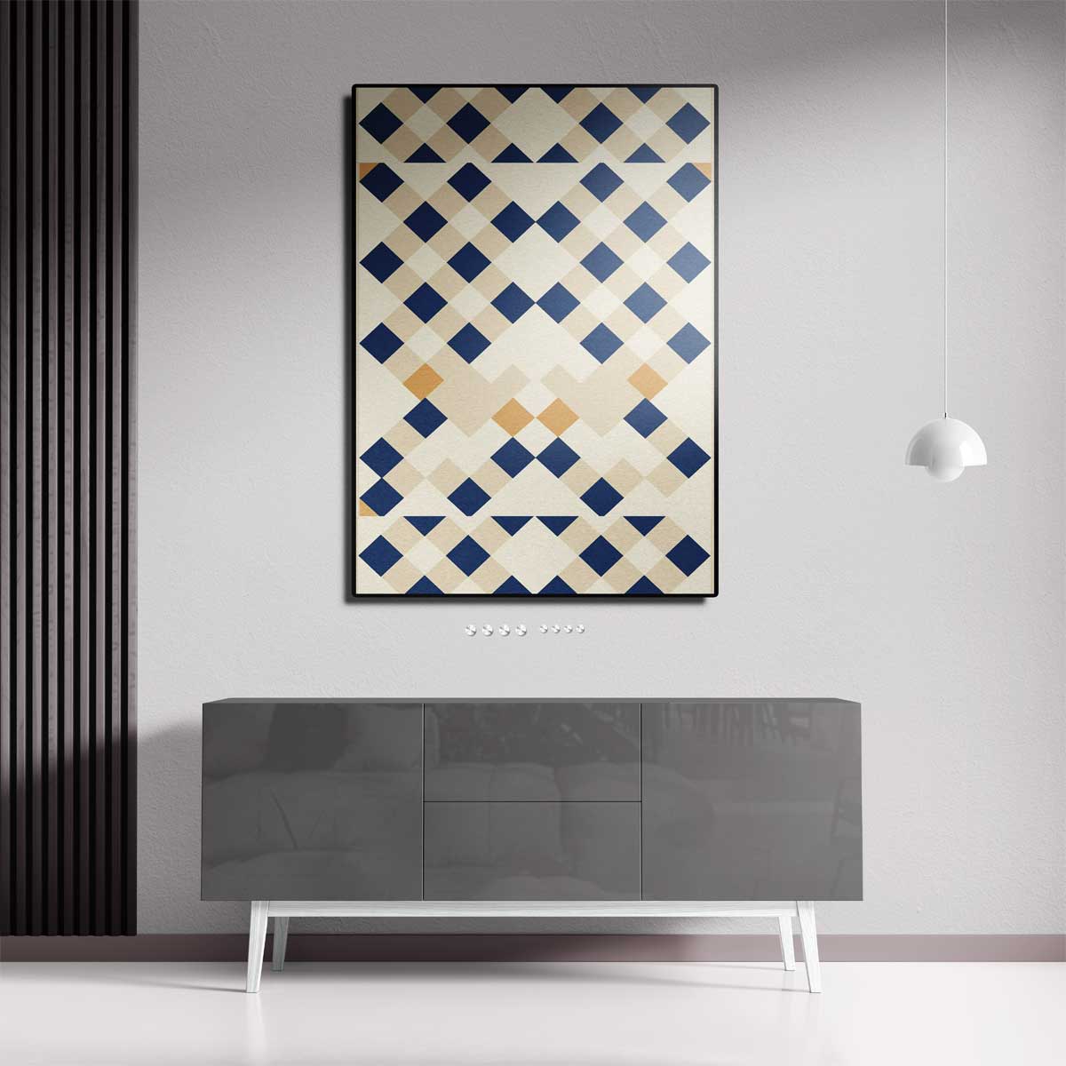 Geometrische Patronen Mozaïek Kunstwerk-canvas-dibond-plexiglas-wanddecoratie-WallArtistic