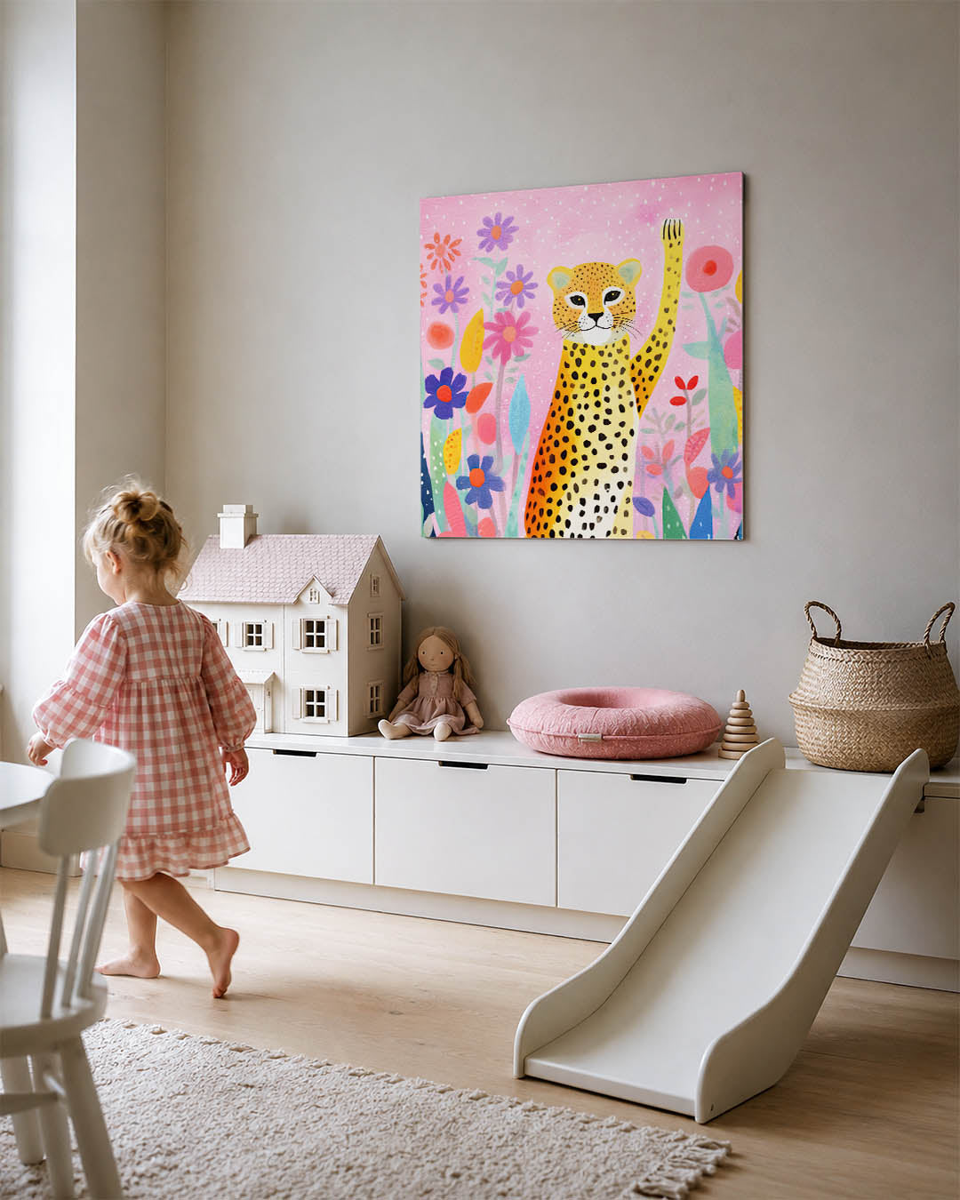 Vrolijke luipaard illustratie Kunstwerk