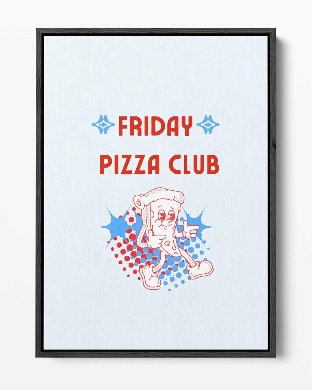 Friday Pizza Club Poster Kunstwerk-canvas-dibond-plexiglas-wanddecoratie-WallArtistic