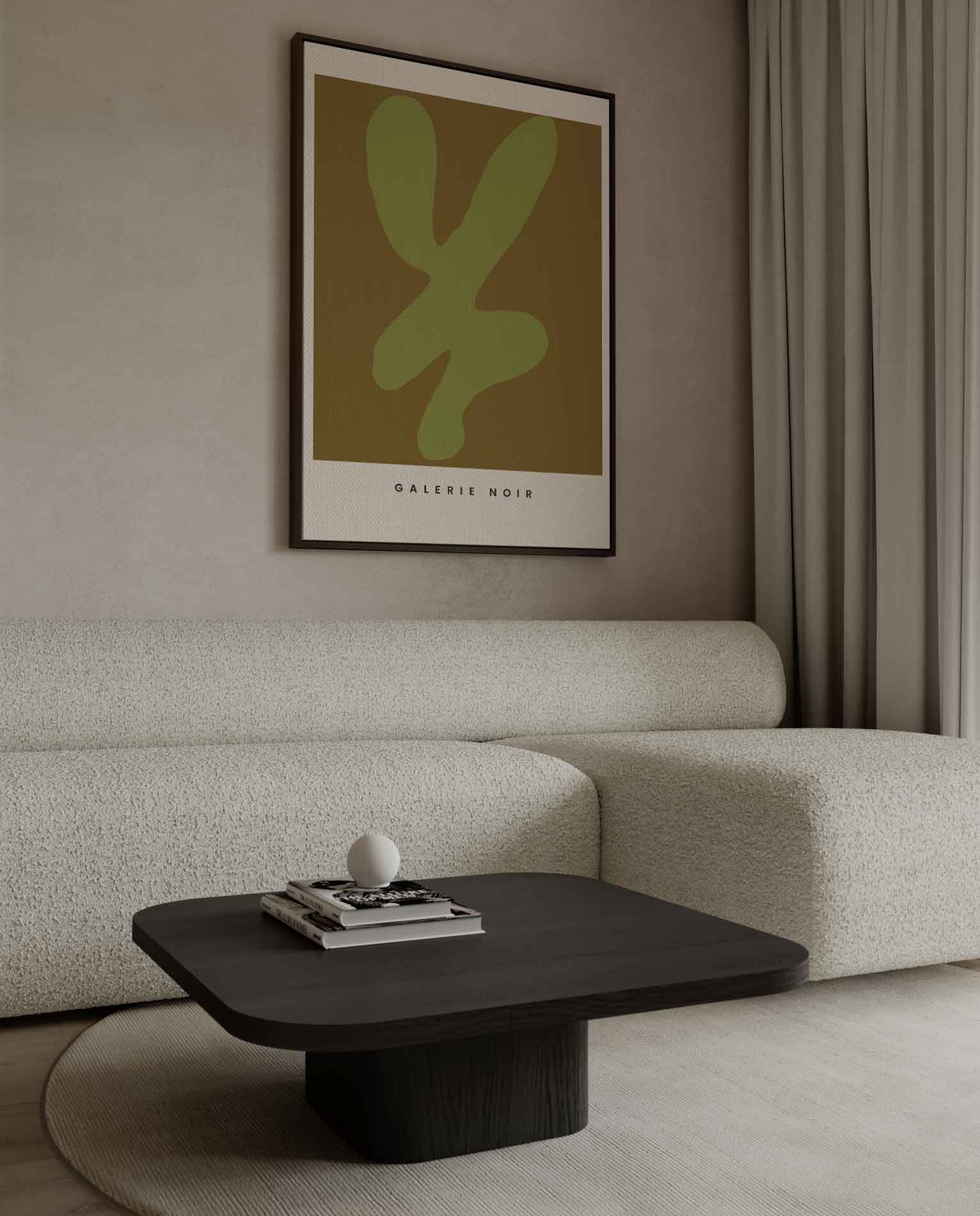Organische Vormen in Groen Kunstwerk-canvas-dibond-plexiglas-wanddecoratie-WallArtistic